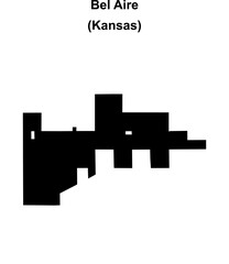 Obraz premium Bel Aire (Kansas) blank outline map