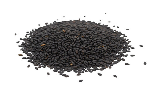 Pile of sesame seeds isolated on transparent background