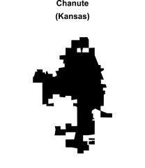 Fototapeta premium Chanute (Kansas) blank outline map