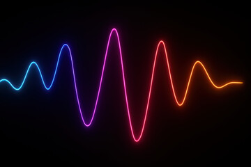 Vibrant sound waves in neon colors, creating a dynamic and modern visual effect.