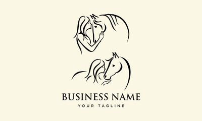 Woman Horse Logo Design.