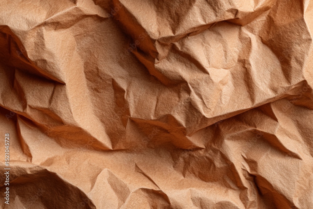 Poster textured brown crumpled paper illustrating the beauty of simplicity and design in artistic expressio