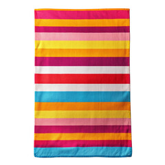 Obraz premium Colorful beach towel with sharp clear stripes isolated on transparent background.