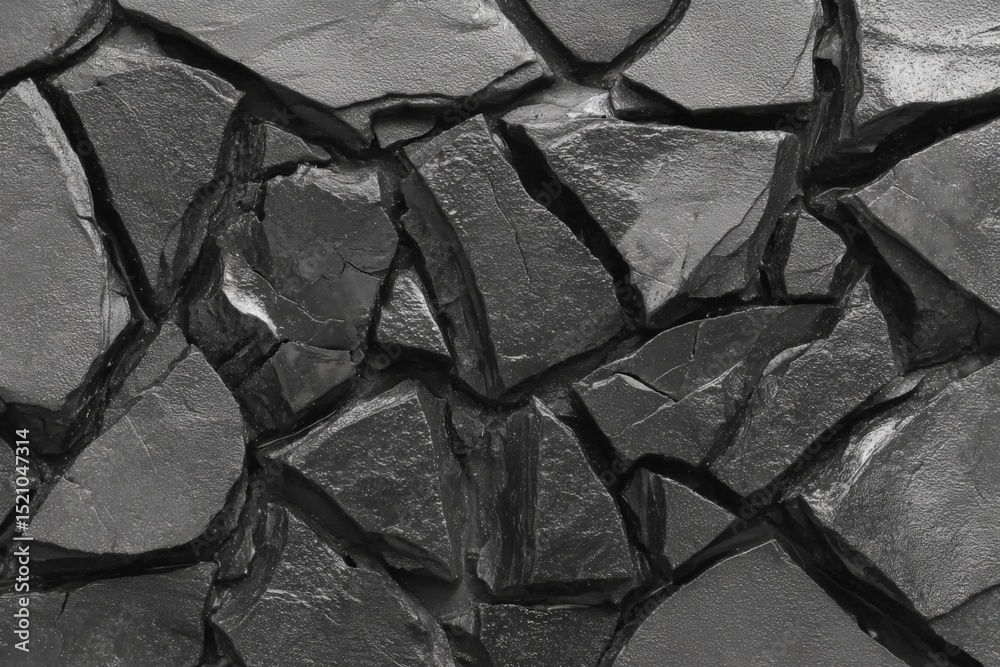 Aufkleber dark fragmented stone texture creating a rugged surface emphasizing natural geology and mineral form