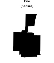 Erie (Kansas) blank outline map