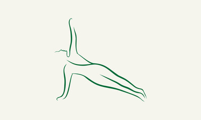 Yoga Plank Pose Outline.