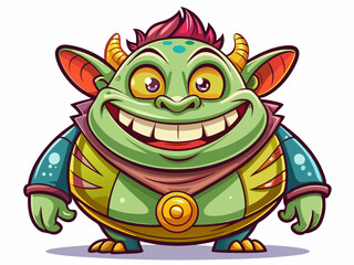 Obraz premium Vector cartoon illustration of a cute alien character with oversized eyes perfect for sci-fi designs, games, stickers, and creative branding