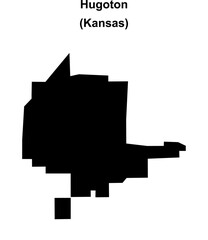 Hugoton (Kansas) blank outline map