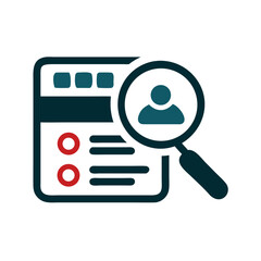 Resume profile under magnifying glass icon