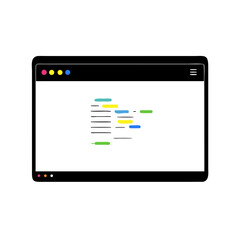 Laptop screen with colorful code lines