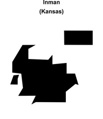 Inman (Kansas) blank outline map