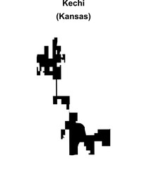 Obraz premium Kechi (Kansas) blank outline map