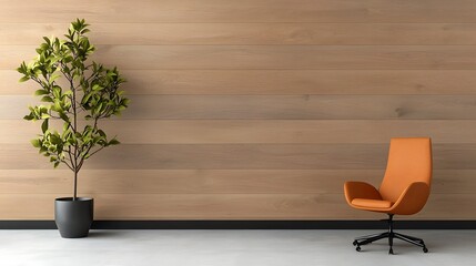 Bright and cozy modern office nook with wooden accents