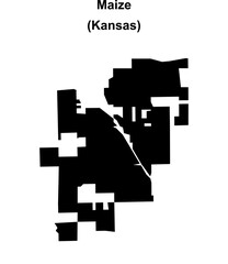 Fototapeta premium Maize (Kansas) blank outline map
