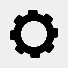 Black and White gear Icon