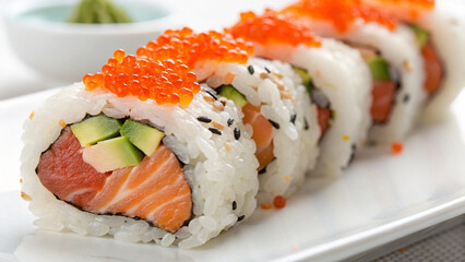 sushi on a white plate