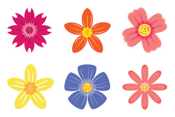 Colorful Flower Icons Set vector illustration