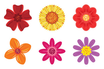 Colorful Flower Icons Set vector illustration