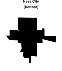 Ness City (Kansas) blank outline map
