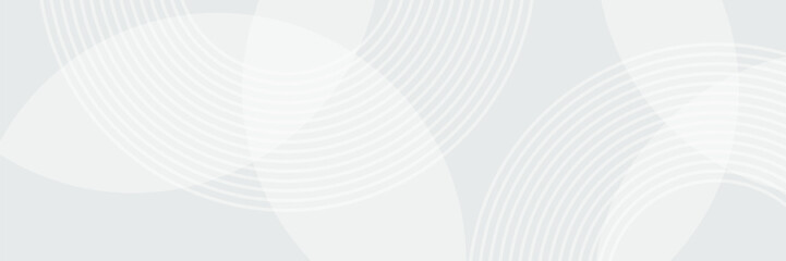 Fototapeta premium White geometric abstract background overlap layer on bright space with lines effect decoration. Modern graphic design element circles style concept for banner.