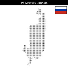Obraz premium Small square dotted map of Primorsky in Russia