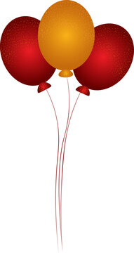 Red and Golden Glitter Balloon 