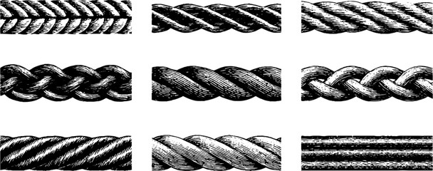 Detailed engraved designs of intricate woven patterns for creative art projects