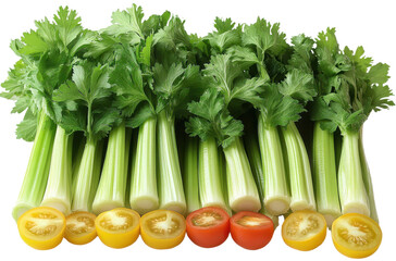 Celery stalks isolated on transparent background. PNG.