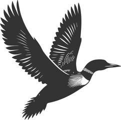 Vector bird loon wildlife animal drawing silhouette
