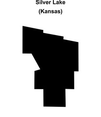 Fototapeta premium Silver Lake (Kansas) blank outline map