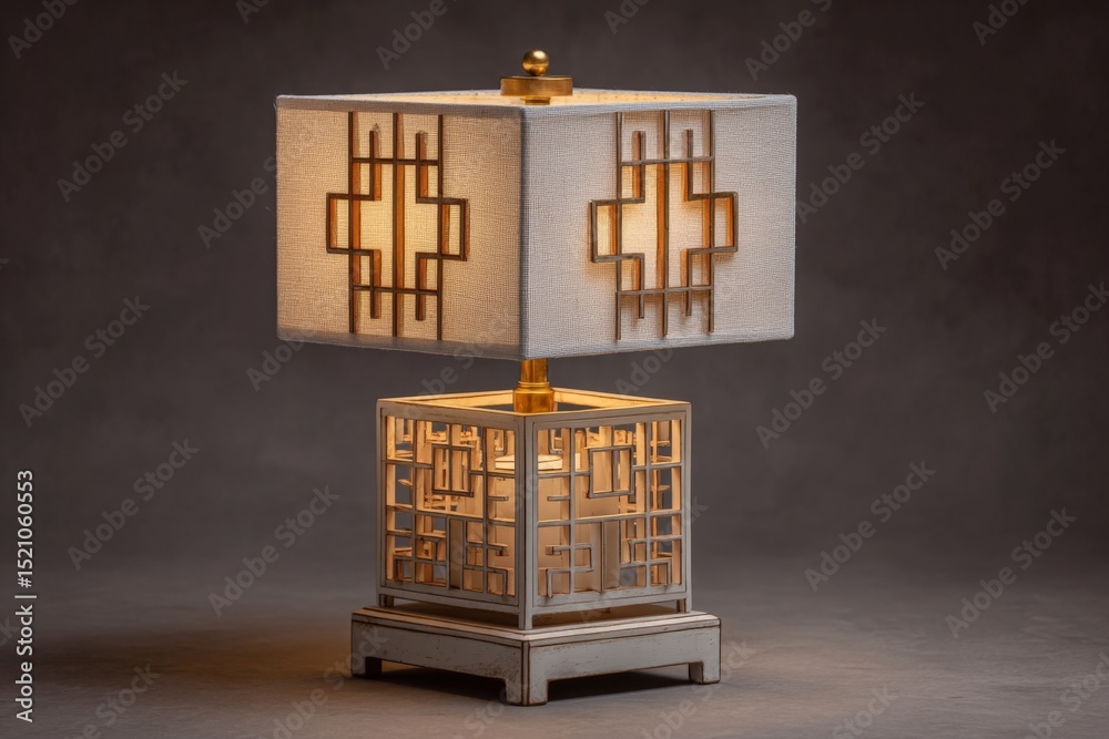 Aufkleber elegant table lamp with intricate design illuminating a warm ambiance in a cozy space