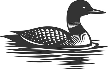 Vector bird loon wildlife animal drawing silhouette