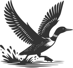 Vector bird loon wildlife animal drawing silhouette