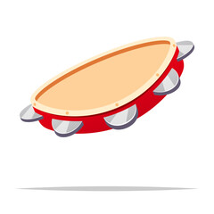 Cartoon tambourine vector isolated illustration