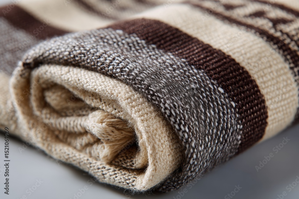 Aufkleber Handwoven textile displaying intricate patterns and earthy tones, perfect for decorative or functional use in home decor