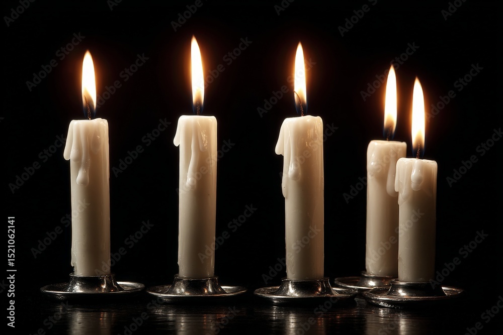 Leinwandbilder candles lit in a dim setting creating a warm atmosphere and soft glow during a quiet evening