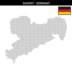 Obraz premium Small square dotted map of saxony in Germany