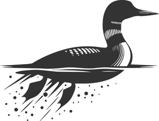 Vector bird loon wildlife animal drawing silhouette