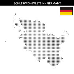 Obraz premium Small square dotted map of schleswig-holstein in Germany