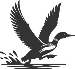 Vector bird loon wildlife animal drawing silhouette