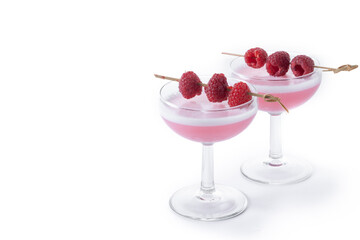 Elegant French Martini Cocktail isolated on white background. Copy space