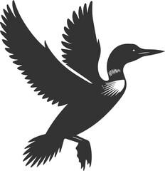 Vector bird loon wildlife animal drawing silhouette