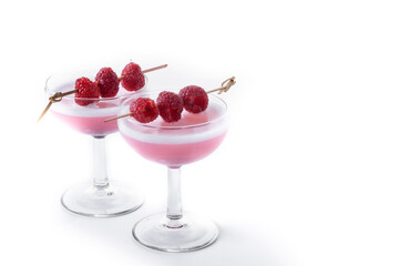 Elegant French Martini Cocktail isolated on white background. Copy space