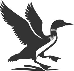 Vector bird loon wildlife animal drawing silhouette