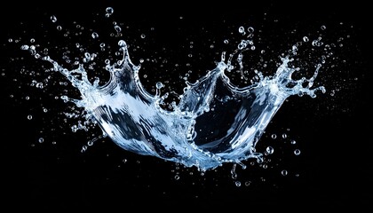 Water Splash Against Black Background