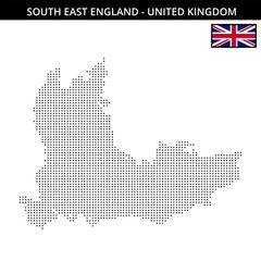 Obraz premium Small square dotted map of south-east-england in United Kingdom