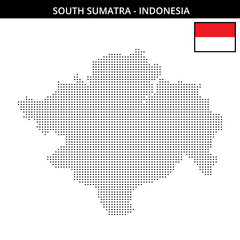 Small square dotted map of south-sumatra in Indonesia