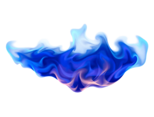Blue fire isolated on transparent background
