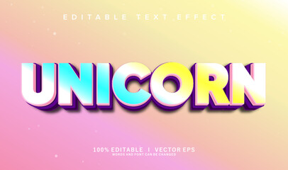 unicorn vector text effect with modern style design © Mean Design