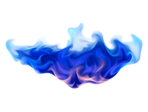 Blue fire isolated on transparent background